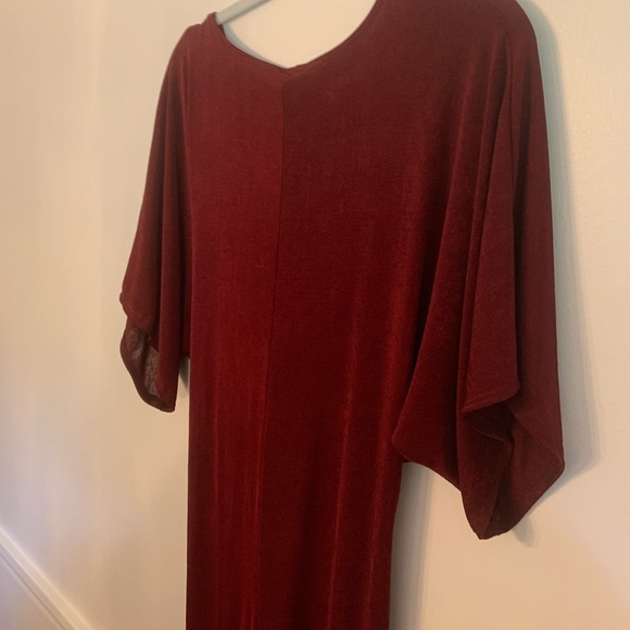 Midi Knot Dress - Burgundy Size 1X - Picture 7 of 9